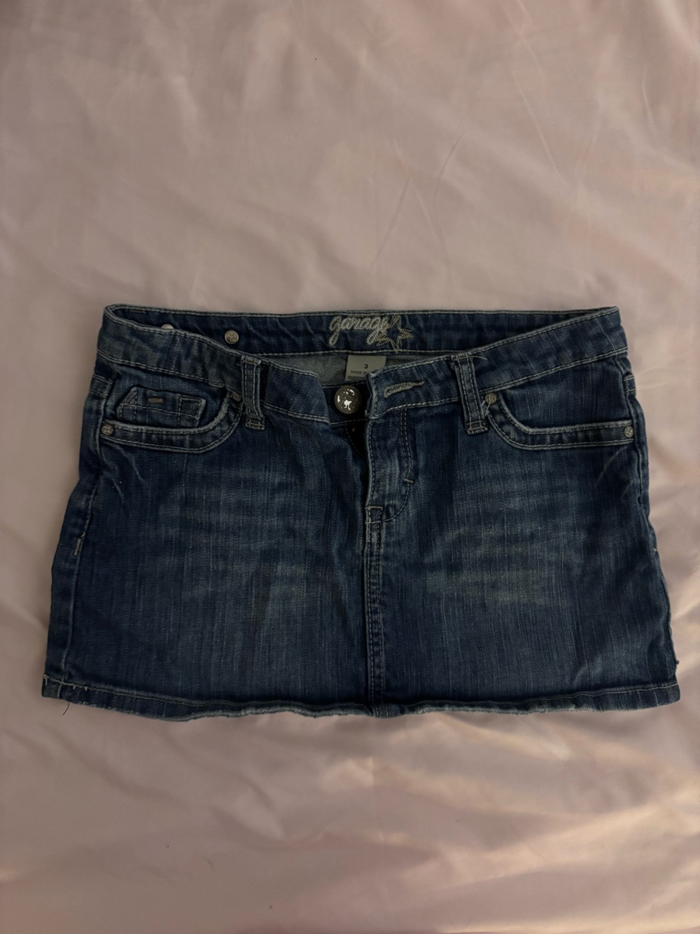 Garage Dark Blue Vintage Denim Mini Skirt